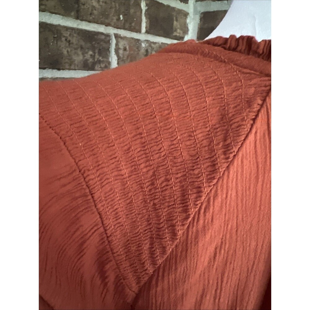 Knox Rose Dress Women XL Rust Orange Boho Festival Midi Crochet Ruffle Hippie - Picture 8 of 16